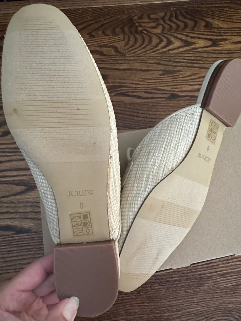 J. Crew Blonde Natural Raffia Woven Tassel Mules. New, in box. Size 9.